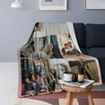thumbnail image 3 of Custom Blanket with Photos Personalized Text Customized Blanket for Valentine's Day Gift for Husband Wife Girlfriend Boyfriend Father Mother's Day Christmas (1 Photos, 50“x40”) Blankets, 3 of 5