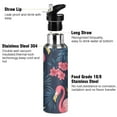 thumbnail image 3 of Yayeee 20oz Insulated Water Bottle Double Wall Stainless Steel with Flip Straw Lid, Red Floral Flamingo, 3 of 7