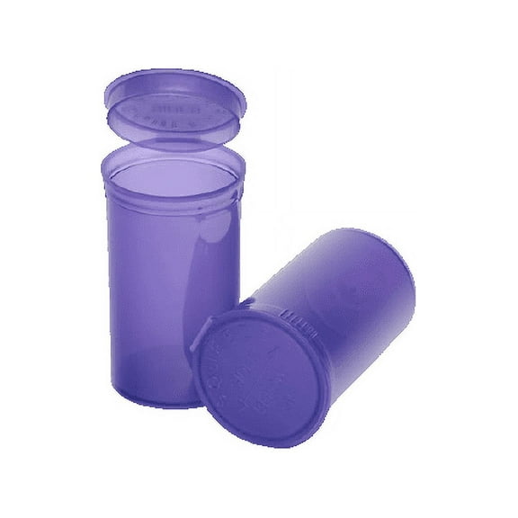 Philips Empty Prescription Pop Top Vial Made in USA Pack of 225 Dry Herb Containers with Child Resistant Translucent Violet Purple Color 19 Dram Medical Pharmacy Pill Bottles