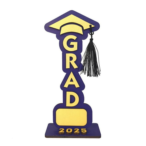 Graduation Tabletop Decor 2025 Purple And Gold GRAD Cap With Tassel Perfect For Celebrations Parties