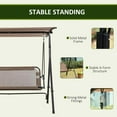 thumbnail image 6 of GVN Outdoor Porch Swings,Hanging Porch Swings,2-Seater Patio Swing Chair, Outdoor Adjustable Canopy Porch Swing with Armrests, Texeline Fabric and Steel Frame, Brown, 6 of 11