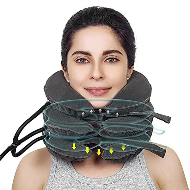Dispositivo de tracción cervical para alivio instantáneo del dolor de cuello - Inflable y ajustable