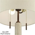thumbnail image 5 of Franklin Iron Works Hugo Modern Mid Century Table Lamp 28 1/2" Tall Whitewashed Column with USB Charging Port Oatmeal Drum Shade for Living Room House, 5 of 8