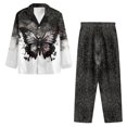 thumbnail image 3 of Kuiaobaty Butterfly Spider Web Pajamas for Women Halloween Set Long Pants Sleepwear Sets Soft Comfy Night Wear V-Neck Loungewear Cute Pajama House Wear, XL, 3 of 7