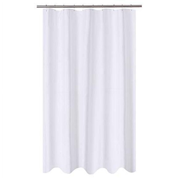 N&Y HOME Fabric Shower Curtain Liner Extra Long Stall Size 54 Width by 80 Length inches, Hotel Quality, Washable, White Bathroom Curtains with Grommets, 54x80