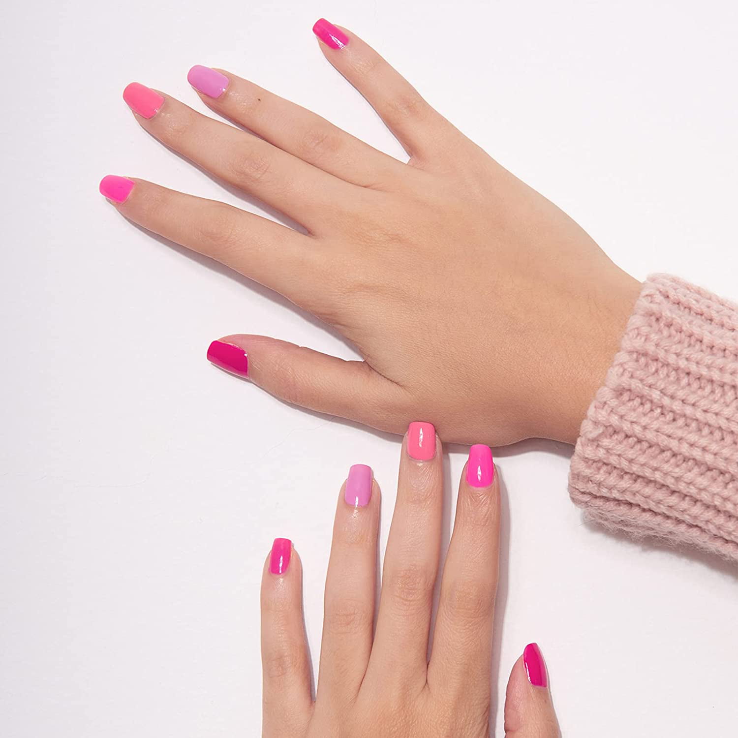 25 Hot Pink Vibrant Nails for Modern Women : Pastel Flower Hot Pink Nails