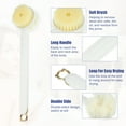 thumbnail image 3 of Unique Bargains Back Scrubber Double-sided Bath Brush for Bath Shower 14.96"x3.94"x2.76" White with Bath Flower, 3 of 7