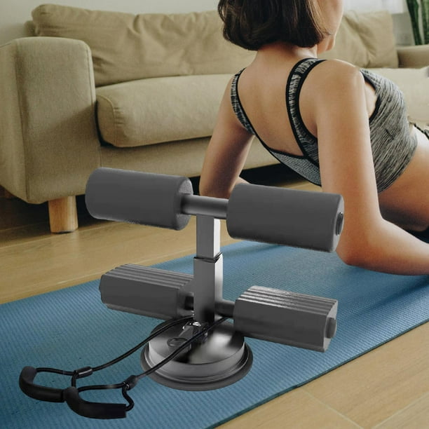 Sit Up Bar perfecl Situp Aid Altura Ajustable Equipo de Ejercicio Negro con Cuerda