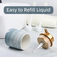 thumbnail image 2 of Modern Striped Style Gold Soap Dispenser for Bathroom, Ceramic Hand Soap Dispenser, Easy to Refill Liquid (Gray-Foam Pump), 2 of 12