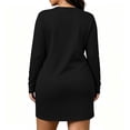 thumbnail image 6 of Busydd Plus Size Sleep Dresses for Women Fashion Oversized Solid Color Long Sleeve Dress Casual Basic Round Neck Mini Fall Dresses L, 6 of 7