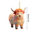 thumbnail image 3 of dajkiuy Cartoon Cow Decorative Hanging Ornaments for Christmas Tree, Lovely Animal Home Decor Cars Backpacks Acrylic Highland Cow Pendants Christmas Tree Decorations, 3 of 5