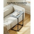thumbnail image 5 of C Shaped Metal Couch End Table Tray Table 2pcs, Widened Side Table Sofa Table Nightstand for Bedroom, Living Room, 27"(H) x 21.1"(W) x 11.4"(D), Grey, 5 of 7