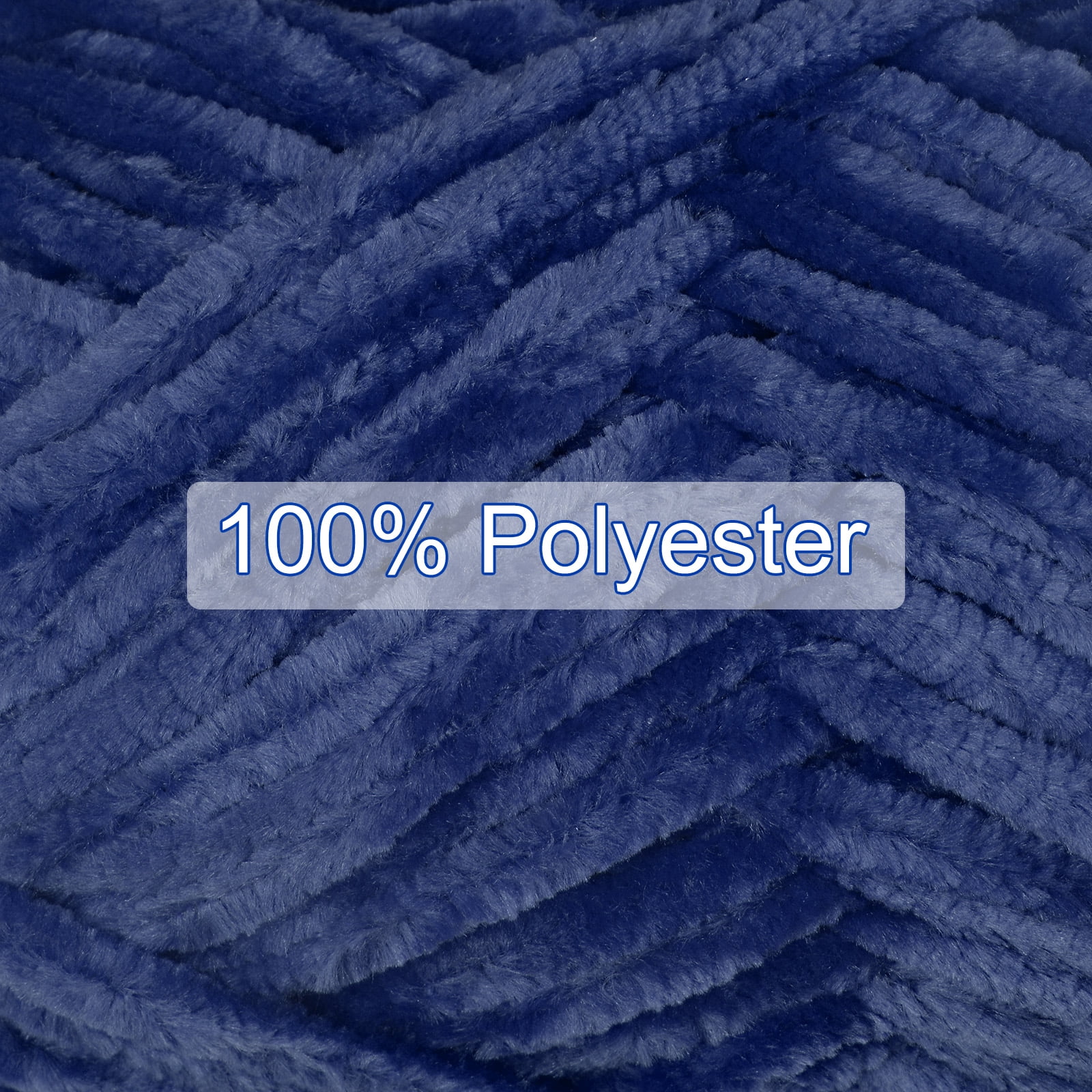 Uxcell 4pcs Velvet Yarn Soft Chenille Yarn 4x100g/14.1oz (347yds) Fluffy Yarn for Knitting Crochet Blanket Dark Blue