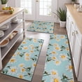 thumbnail image 2 of Lightblue Daisy Flower Yellow Centers Pattern Kitchen Rugs Sets Of 3,Kitchen Runner Rugs Non Skid Washable,Decorative Kitchen Floor Mats for Kitchen,Sink,Laundry,17"x30"+ 17"x47" + 17"x59", 2 of 6