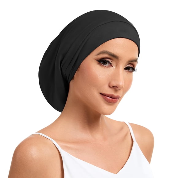 Gorro de Seda NatureKess Bonnet 22 Momme Ajustable Negro