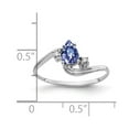 thumbnail image 2 of Solid 14k White Gold 6x4mm Pear Tanzanite Blue December Gemstone Diamond Engagement Ring Size 5 (.03 cttw.), 2 of 3