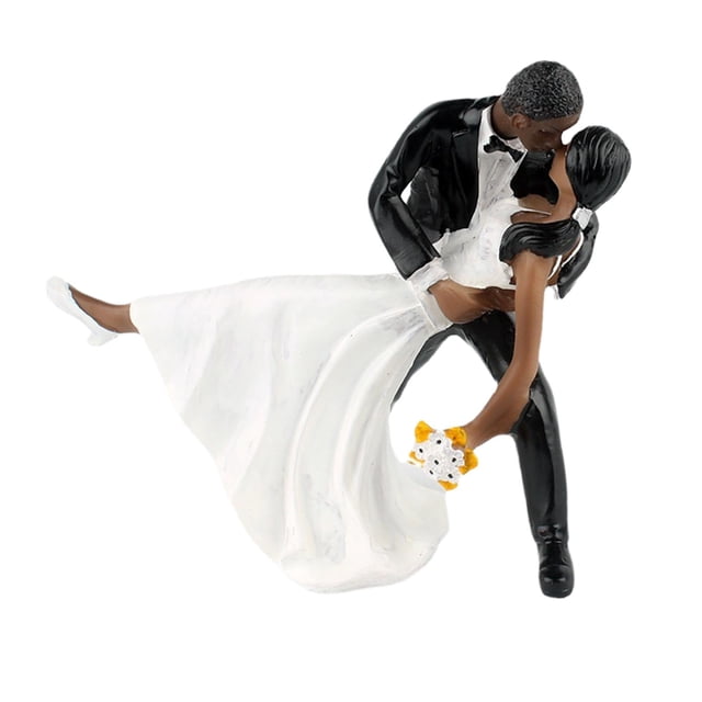 Decoración de tartas de boda, muñecos de tartas de boda, micropaisajes DIY, minidecoración negro