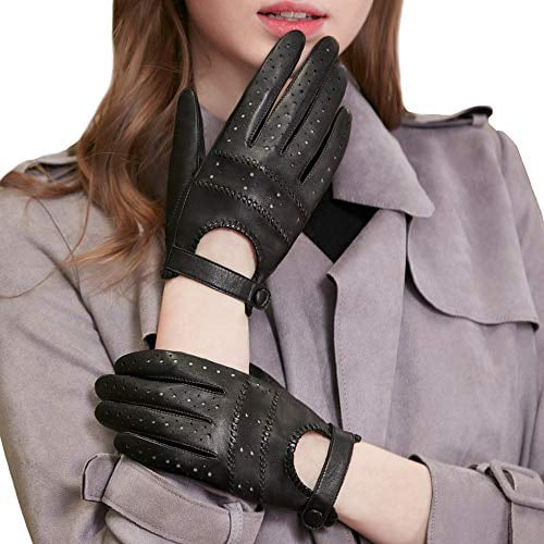 ladies leather driving gloves