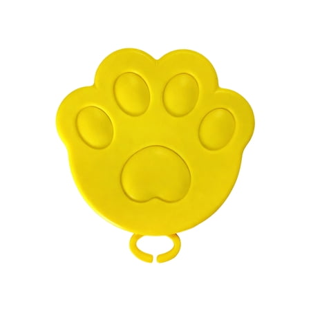 Silicone Can Lids for Pet Food Cute Cat Paw-Shape Reusable Covers Airtight Food-Grade Can Caps for Dog Cat Canned Food Storage 1 Pcs Yellow