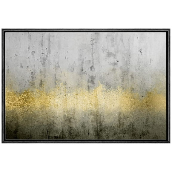 wall26 Canvas Print Wall Art Gold, Gray & Black Abstract Landscape Geometric Shapes Illustrations Modern Art Alternative Dramatic Multicolor Dark for Living Room, Bedroom, Office - 16"x24&qu