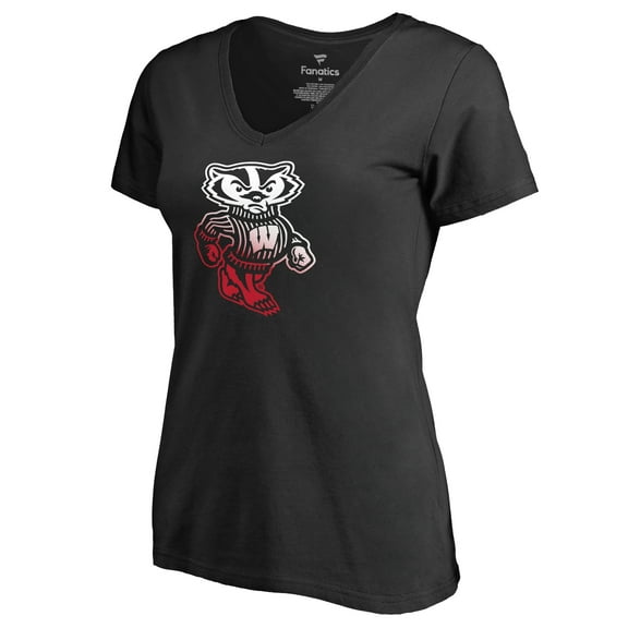 Women's Black Wisconsin Badgers Gradient Logo T-Shirt