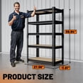 thumbnail image 2 of HOKEEPER Heavy Duty Storage Shelves 5-Tier Adjustable Garage Shelves for Storage 2600LBS, 27.55"W x 11.81"D x 59.84"H Commercial Industrial Shelving Units for Garage Pantry Kitchen Black, 2 of 8