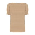 thumbnail image 6 of Haivin Women's T-Shirt, Casual Striped Print with Square Neck and Lace Trim, Short Sleeve for Everyday Wear, 6 of 7