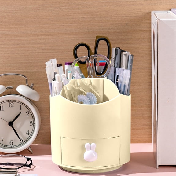 Home Decor, Desktop 360 Degree Rotating Pen Organizer Student Office Stationery Organizer Makeup Brush Bucket, Holiday Gifts
