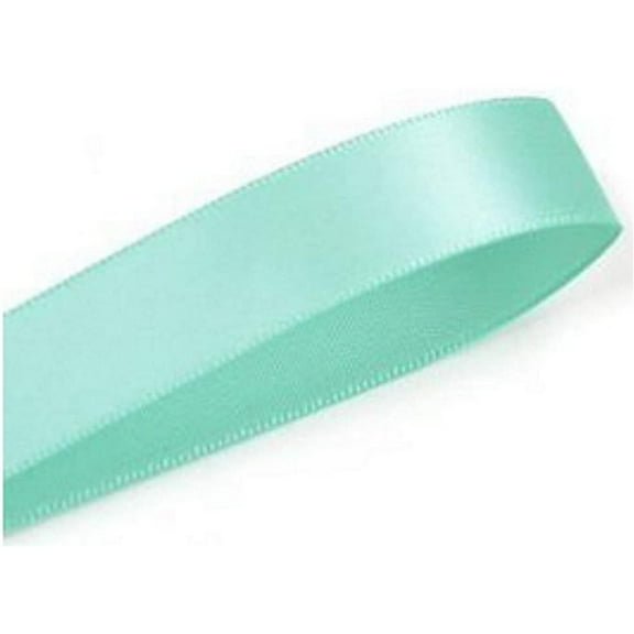 3/8" Wide Aqua Blue Double Faced Satin Ribbon - 100 Yards (Not Wired)