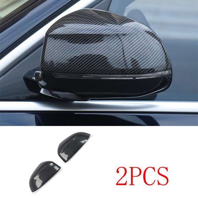 Carbon Fiber ABS Rear View Side Mirror Cover Trim for BMW X5 G05 2019-2021 2PCS