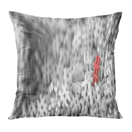 ECCOT Red Hash Infinite Hashtags on Plane Original 3D Rendering One Distinct and Out from The Crowd Tag Best Pillow Case Pillow Cover 16x16