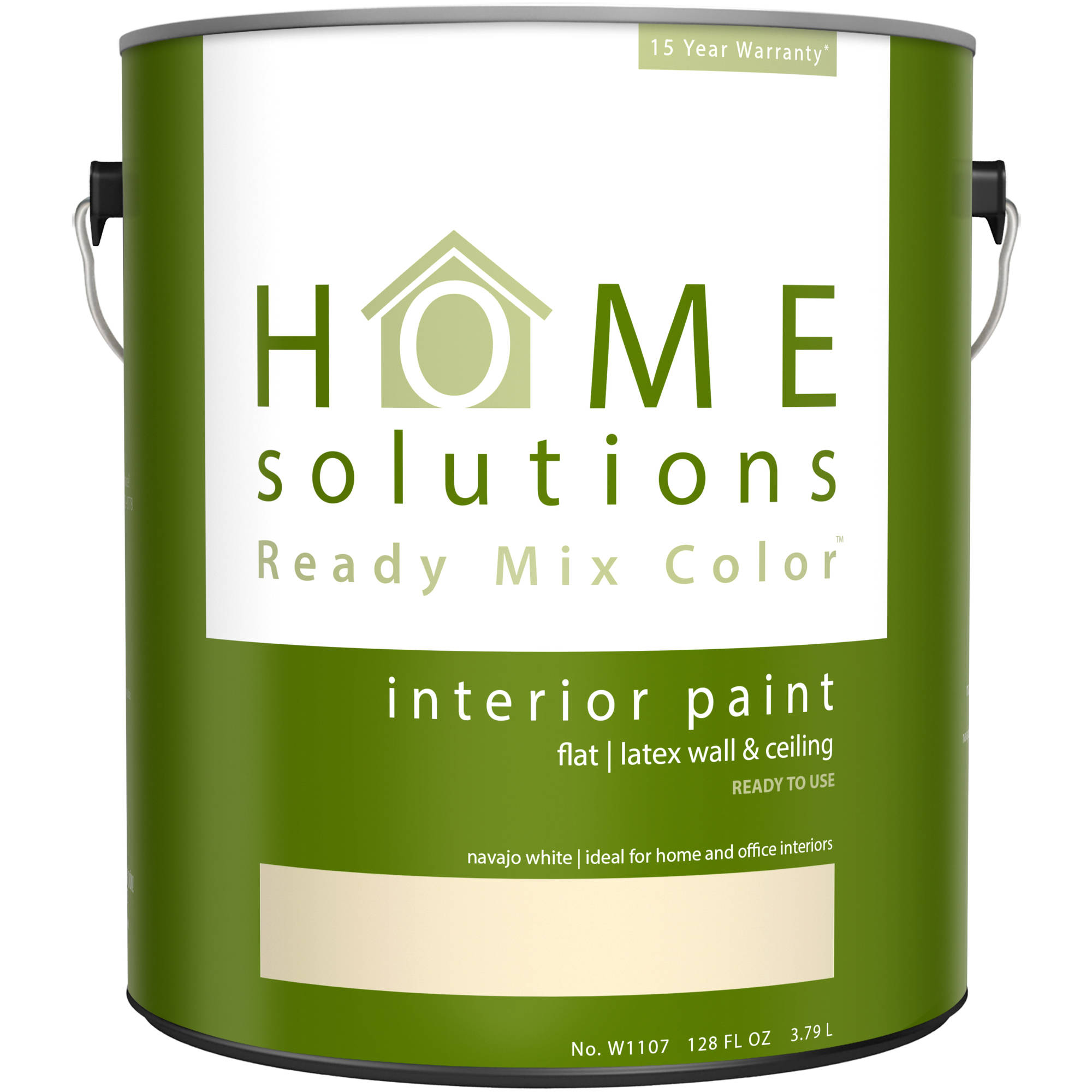 Home Solutions Ready Mix Color Flat Interior Paint, Navajo White, 1