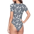 thumbnail image 4 of Naloa Poodle Dog Women's Short-Sleeved Onesie, One-Piece Swimsuit for Parties, dates, clubs - X-Large, 4 of 9