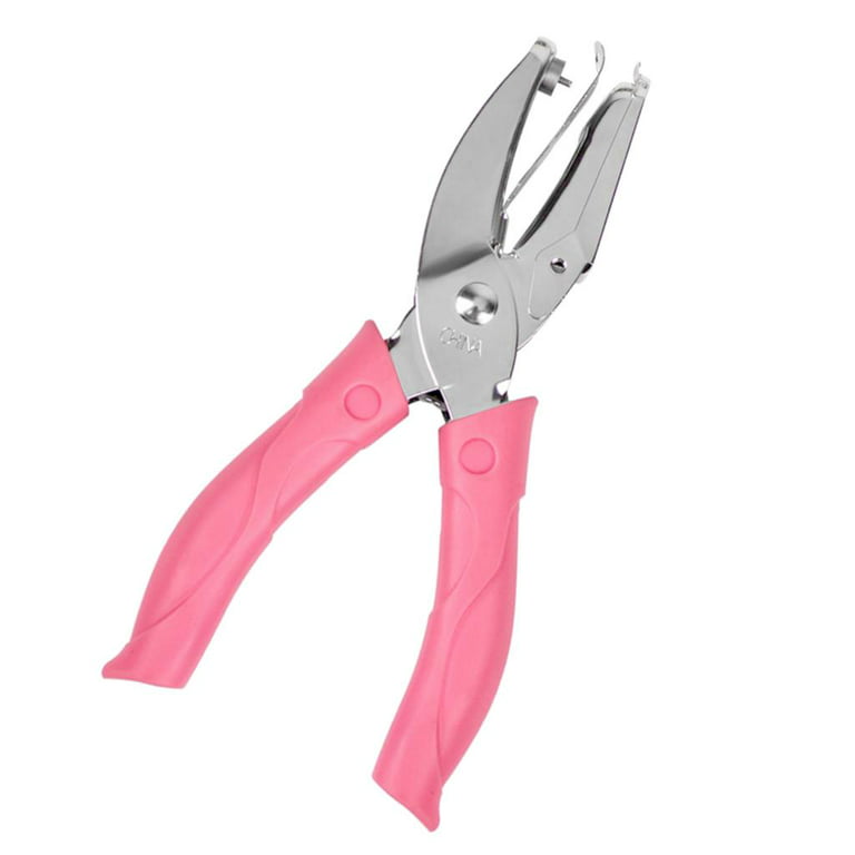 Hole Puncher Manual Plastic Sleeve Round Hole Small Hole Puncher Manual A4  Paper File Loose-leaf Puncher1pcs-pink