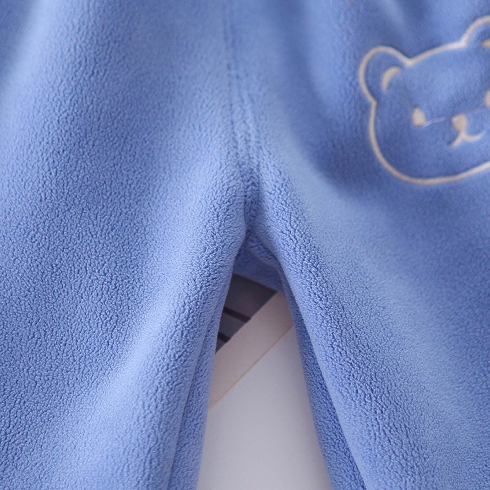 Gpaecead 2025 Winter Clothes For Baby Boy Girl Zip Up Fleece Warm Jacket Coat Sweatpants Outwear Toddler Outfits Blue