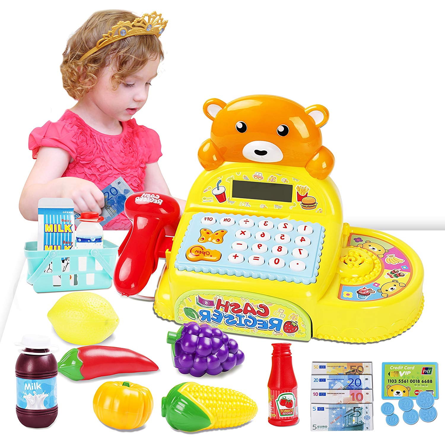 Cash Register Toy Electronic Calculator Pretend & Play Children Early