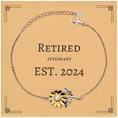 Retired Attendant 2024 Sunflower Bracelet Gift for Nursing Assistants