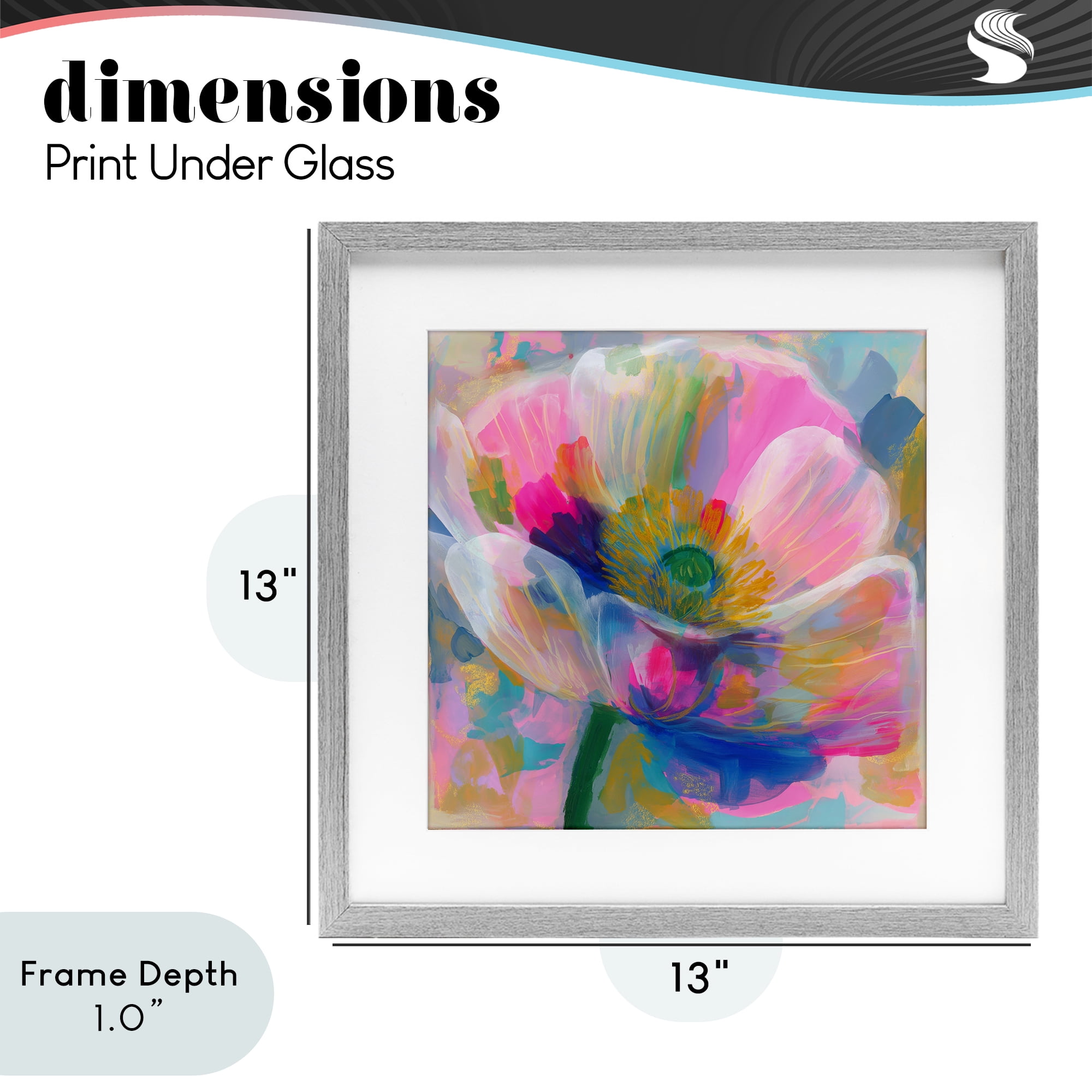 Stupell Industries Backlit Kaleidoscopic Poppy Gray Framed Print Under Glass, design by Chromatic Storm Studio