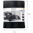 thumbnail image 4 of Mainstays Rich Black 5 Piece Damask Stripe Comforter Set, Full/Queen, Adult, Unisex, 4 of 9