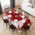 thumbnail image 6 of Red Christmas Table Cloth Waterproof Tablecloths, Snowflake Winter Xmas Tree Ball Tablecloth Dining Table Cover for Kitchen Party Tabletop Outdoor, Rectangle Tablecloth 54x108 Inch, 6 of 9