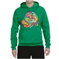 thumbnail image 2 of Wild Bobby Rainbow Painted I've Got The Whole World Dean Russo Design Inspirational/Christian Unisex Hoodie Sweatshirt, Kelly, Small, 2 of 6