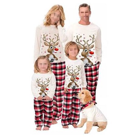 

brilliantme Family Pajamas Set Matching Xmas Plaid Pjs Nightwear for Baby Kid Dad Mom