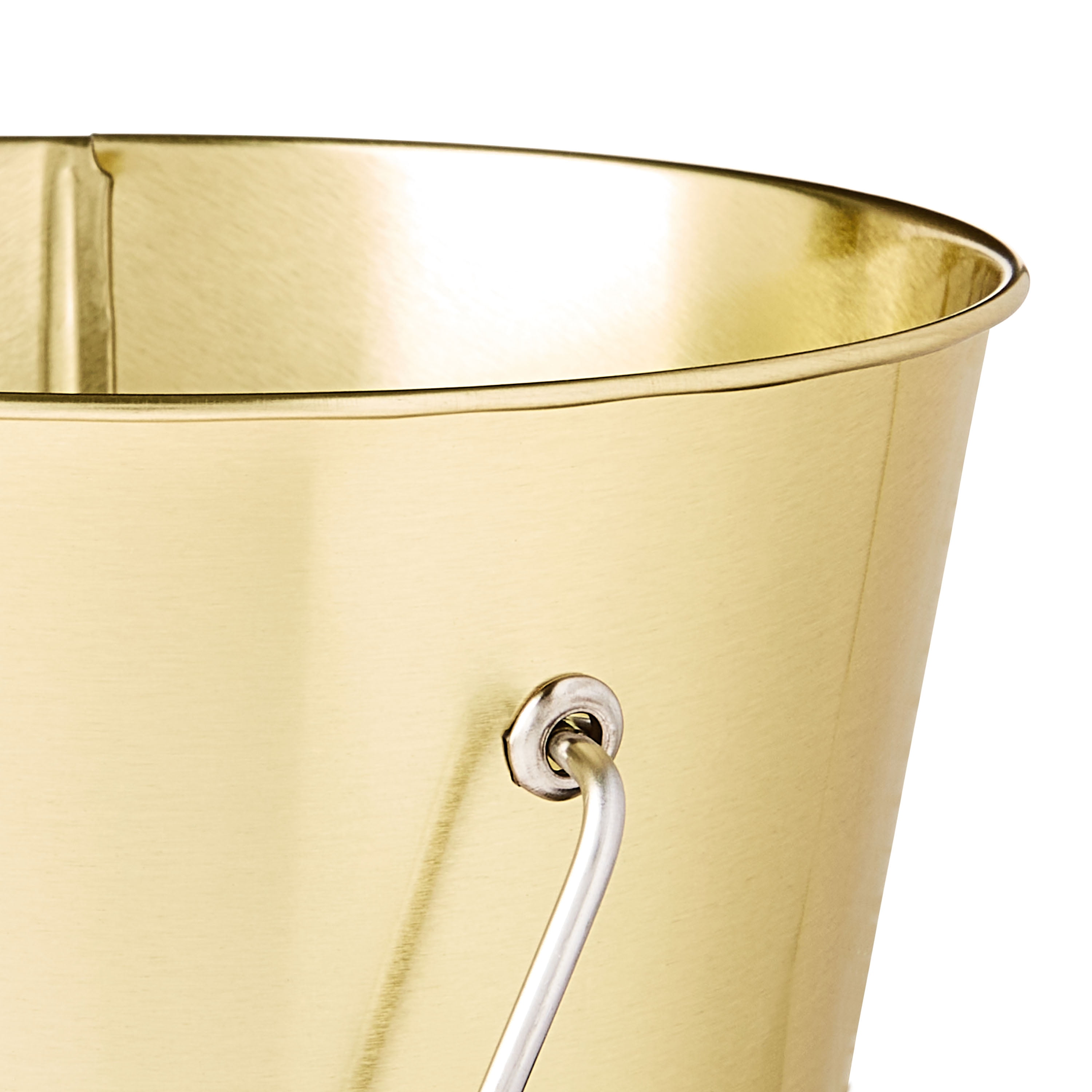 Gold Tin Pail with Handle, 4.6", by Way To Celebrate