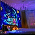 thumbnail image 2 of Blacklight Trippy Space Mushroom Tapestry, UV Reactive Astronaut Alien Planet Tapestry Wall Hanging for Bedroom, Black light Funny Universe Galaxy Tapestries Poster College Dorm Home Decor,60X51IN, 2 of 3
