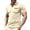Khaki-05, variant on Men's Waffle Knit Shirt with Pocket No-Button V-Neck Collared Slim Fit Casual Summer Top