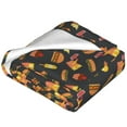 Bingfone Fast Food Print Flannel Fleece Blanket Throw Blanket for Bed