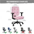 thumbnail image 5 of SCRAWLGOD Cow Print Pink Cozy Office Chair Slipcover with Armrest Protector Stretchable Gaming Chair Cover Anti-Dust Washable Desk Chair Covers, Set of 4, 5 of 7