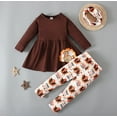 thumbnail image 6 of YESIMOLA Toddler Girl Christmas Outfits Baby Long Sleeve Tops Pants Hairabnd 3-piece Holiday Baby Clothes Set Little Girls Thanksgiving Outfits, 6 of 6