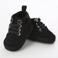 thumbnail image 3 of Baby Boys Girl Lace Up Leather Sneakers Soft Rubber Sole Infant Moccasins Newborn Oxford Loafers Rubber Sole Anti-Slip Toddler Wedding Uniform Dress Shoes 0-18 Months, 3 of 7