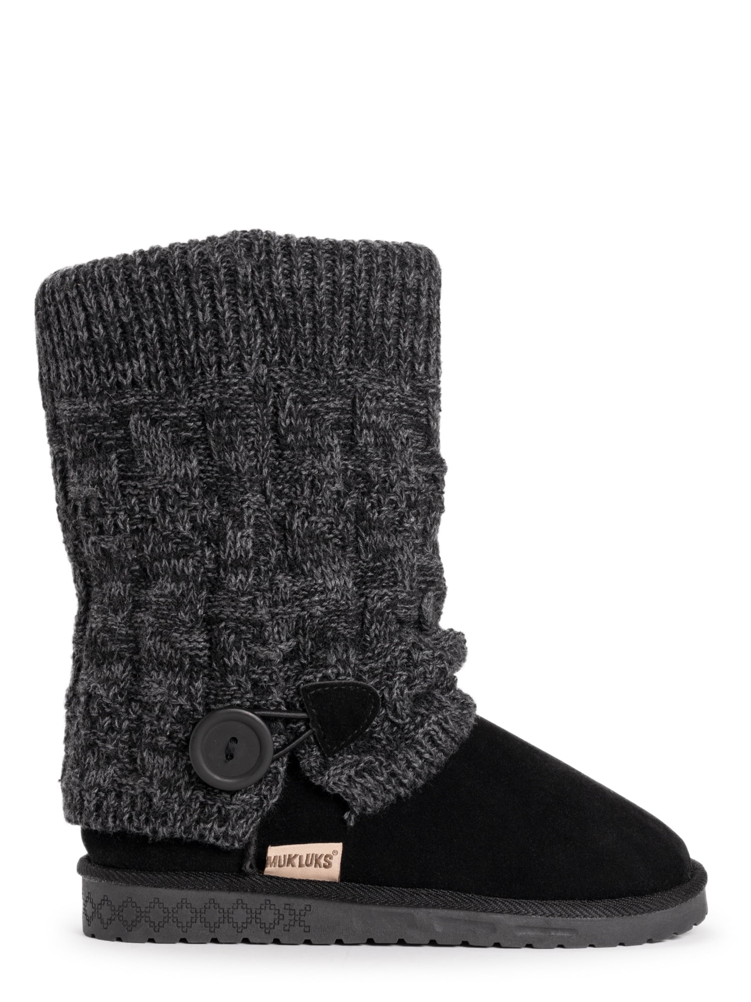 Buy Muk Luks Women's Janie Faux Fur Lined Side Button Cable Knit Boot